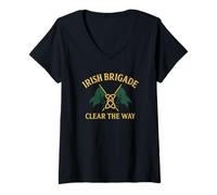 Mujer Brigada Irlandesa despejan el Camino - Historia de la Guerra Civil de EE. UU Camiseta Cuello V