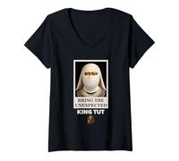 Mujer Bring The Unexpected Egyptian Pharaoh King Tut Face Graphic Camiseta Cuello V