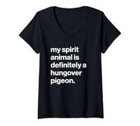 Mujer British My Spirit Animal Is Definitely A Hungover Pigeon Camiseta Cuello V