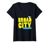 Mujer Broad City Pigeon Logo Camiseta Cuello V