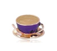 Mujer Broche creativos Broche con forma de disco de cuchara y taza de café, bonito, for hombre y mujer(Purple)