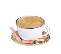 Mujer Broche creativos Broche con forma de disco de cuchara y taza de café, bonito, for hombre y mujer(White)