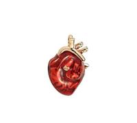 Mujer Broche creativos Broches de esmalte rojo con forma de corazón vivo for mujer, broches for suéter, insignias
