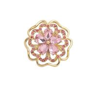 Mujer Broche creativos Broches de flores de diamantes de imitación de cristal exquisitos 2 en 1 Función Decoración de ropa Broche de ramillete y colgante Joyería de moda Presente(Pink type)
