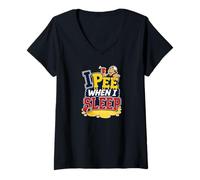 Mujer Broma Divertida con Forma de Fiesta con Forma de Grupo Universitario con Forma de PIS Cuando duermo Camiseta Cuello V