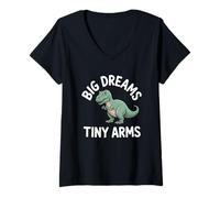 Mujer Broma Divertida sobre Dinosaurios T-Rex de Big Dreams Tiny Arms Camiseta Cuello V