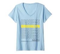 Mujer Brooklyn New York Urban Style Camiseta Cuello V