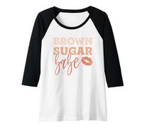 Mujer Brown Sugar Babe Orgullosa Melanina Hermosa Reina Camiseta Manga Raglan