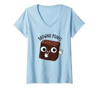 Mujer Brownie Points Funny Snack Juego de Palabras Camiseta Cuello V