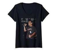 Mujer Bruce Dickinson Live of Iron Maiden por Dick Barnatt Camiseta Cuello V