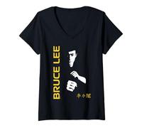 Mujer Bruce Lee Leyenda de las Artes Marciales Jeet Kune Do Camiseta Cuello V