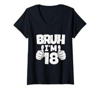Mujer Bruch I'm 18 Year Old, cumpleaños Oficial para niños y Adultos Que cumplen 18 años Camiseta Cuello V
