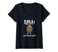 Mujer Bruh Dont Look At My Frog Butt Meme Camiseta Cuello V