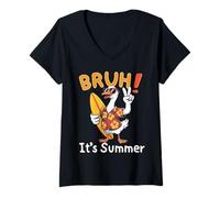Mujer Bruh It’s Summer Funny Silly Goose Beach Meme Camiseta Cuello V