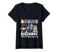 Mujer Bruh It's My Birthday Llama Piñata Niña Niño Fiesta Familia Cumpleaños Camiseta Cuello V