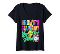 Mujer Bruh It's STAAR Day You Got This Retro Teacher Student Camiseta Cuello V