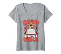 Mujer Bruh Lee tu Biblia Camiseta Cuello V