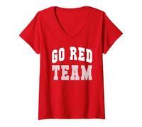 Mujer Bruh Let's GO Red Team Summer Camp War Game Day Torneo Camiseta Cuello V