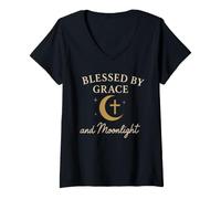 Mujer Bruja Cristiana Mística Mamá Espiritual Fe Holística Camiseta Cuello V