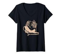 Mujer Bruja Feminista, Hex el patriarcado Camiseta Cuello V