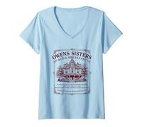 Mujer Bruja Halloween Amor Vintage Bruja Magia Práctica Magia Camiseta Cuello V