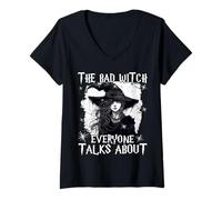 Mujer Bruja mística gótica witchcore Magia Oscura de Las Mujeres Camiseta Cuello V