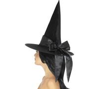 Mujer Brujas Sombrero Negro Sombrero Bruja Halloween Accesorio de Disfraz Adulto