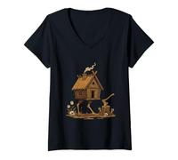 Mujer Brujeria Folklore Cabana Oscura Magica Camiseta Cuello V