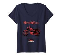 Mujer BSA Motocicleta Rey De La Reina Highway Retro Camiseta Cuello V