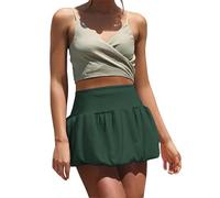Mujer Bubble Skirt De Cintura Alta Volantes Una Línea Faldas Cortas Elegante Corto, verde menta, L