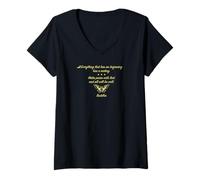Mujer Buda Mariposa Camiseta Cuello V