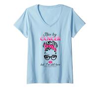 Mujer Buen Intento de cáncer, Pero todavía Estoy aquí Guerrero del cáncer de Mama Camiseta Cuello V