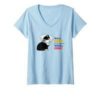 Mujer Bueno, al Menos no Tienes Que Usar un Gato Lindo Cono Camiseta Cuello V