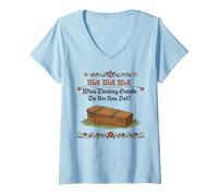 Mujer Bueno, quién está Pensando Fuera de la Caja Ahora papá Humor Oscuro Divertido Camiseta Cuello V