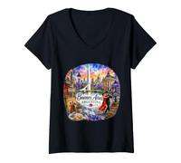 Mujer Buenos Aires, Capital de Argentina, América del Sur Camiseta Cuello V