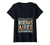Mujer Buenos Aires City Name Travel Souvenir - Regalo turístico Camiseta Cuello V