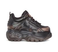 Mujer Buffalo 1339-14 Marrón Antiguo Vegano Cuero Grueso Zapatillas Plataforma