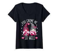 Mujer Buffalo Plaid GNOME For Women Men Funny Valentines Saying Camiseta Cuello V