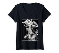 Mujer Búho con Guitarra Animal Rockero Punk Grunge Guitarrista Camiseta Cuello V