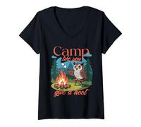 Mujer Búho de campamento, campamento como tú da un grito Camiseta Cuello V
