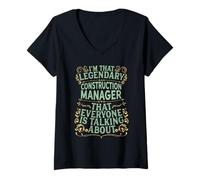 Mujer Building Craftsman - Gerente de Construcción Legendario Camiseta Cuello V