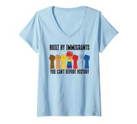 Mujer Built by Immigrants You Can't Deport History Pro Democracy Camiseta Cuello V