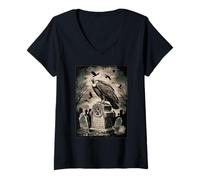 Mujer Buitre Guardián Silencioso De Los Olvidados Camiseta Cuello V