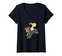 Mujer Buitre Juega fútbol Americano Camiseta Cuello V