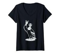 Mujer Buitre Punk Rock Rocker Heavy Metal Camiseta Cuello V