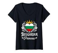 Mujer Bulgarian Princess Bulgaria Flag Proud Bulgarian Girl Camiseta Cuello V