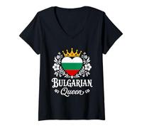Mujer Bulgarian Queen Bulgaria Flag Proud Bulgarian Woman Camiseta Cuello V