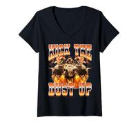 Mujer Bull Rider Bull Riding al Estilo Pirata de los 90 Kick The Dust Up Camiseta Cuello V