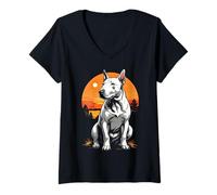 Mujer Bull Terrier Camiseta Cuello V