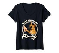 Mujer Bulldog Francés Amante Diseño Hermoso Bulldog Francés Camiseta Cuello V